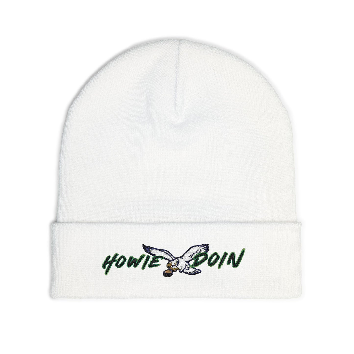 Embroidered 'Howie Doin'  Knit Beanie – Coastal Winter Hat