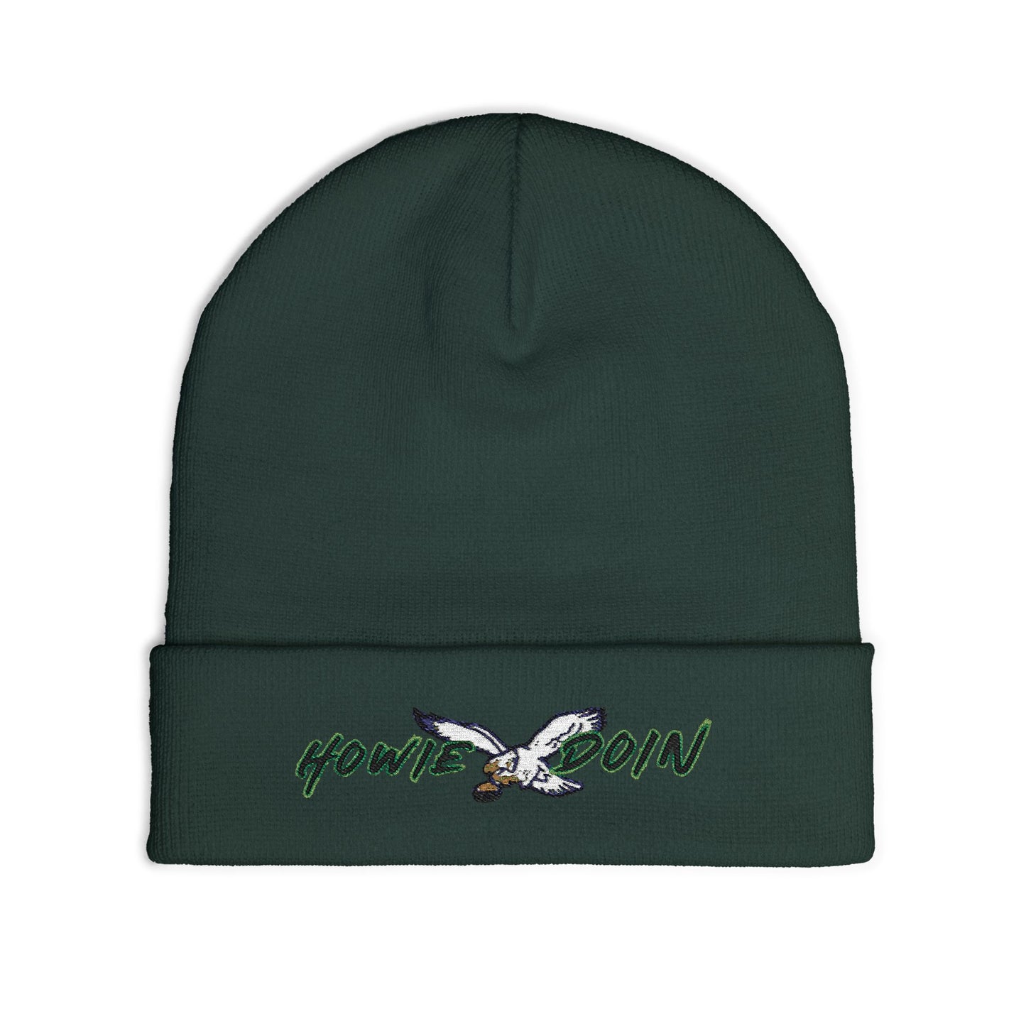 Embroidered 'Howie Doin'  Knit Beanie – Coastal Winter Hat