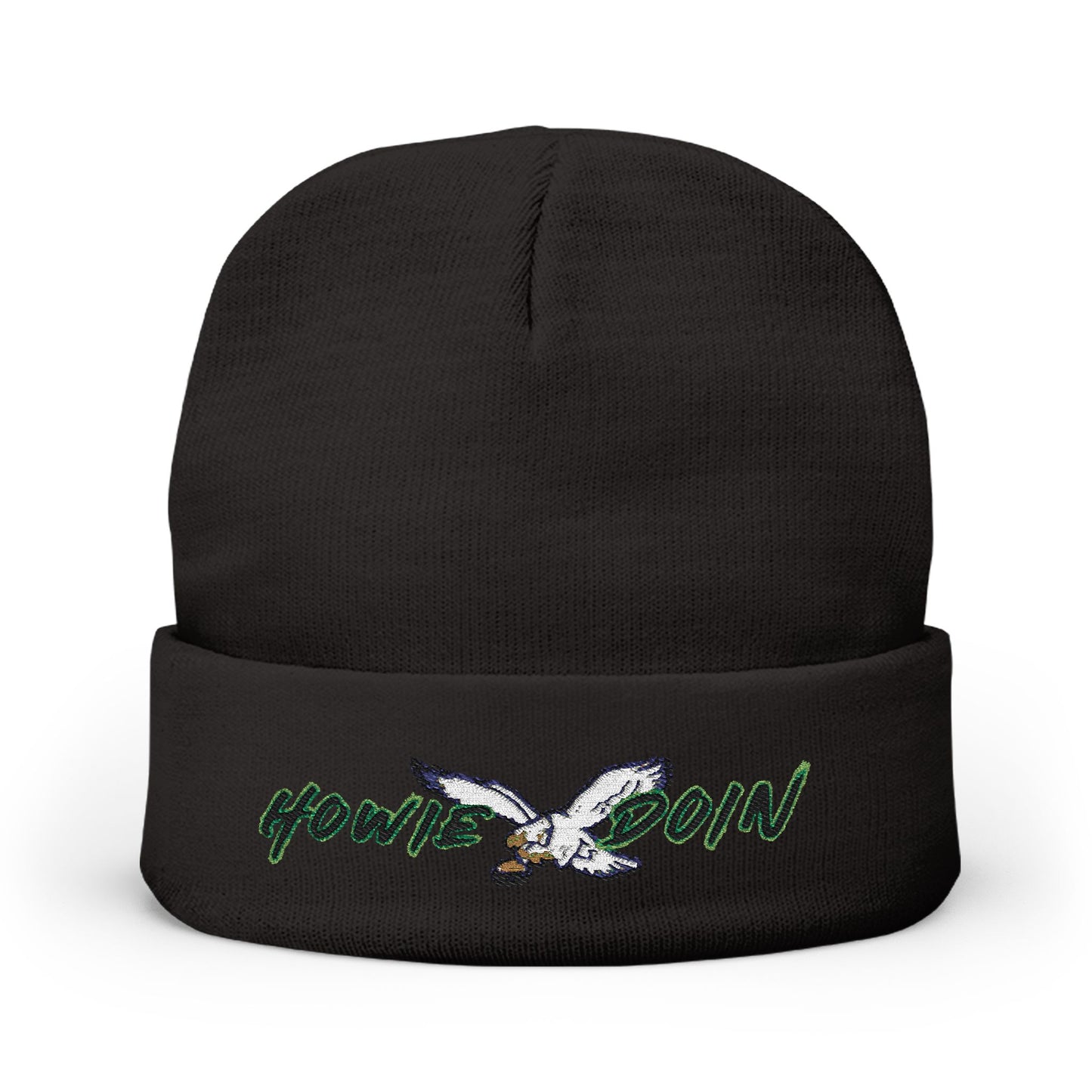 Embroidered 'Howie Doin'  Knit Beanie – Coastal Winter Hat