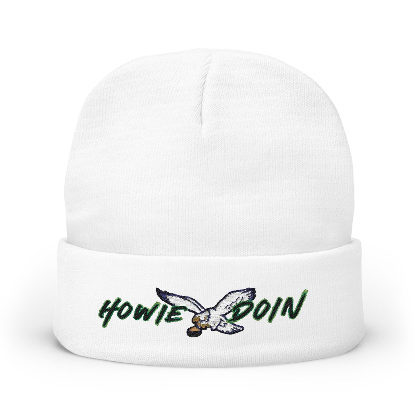Embroidered 'Howie Doin'  Knit Beanie – Coastal Winter Hat