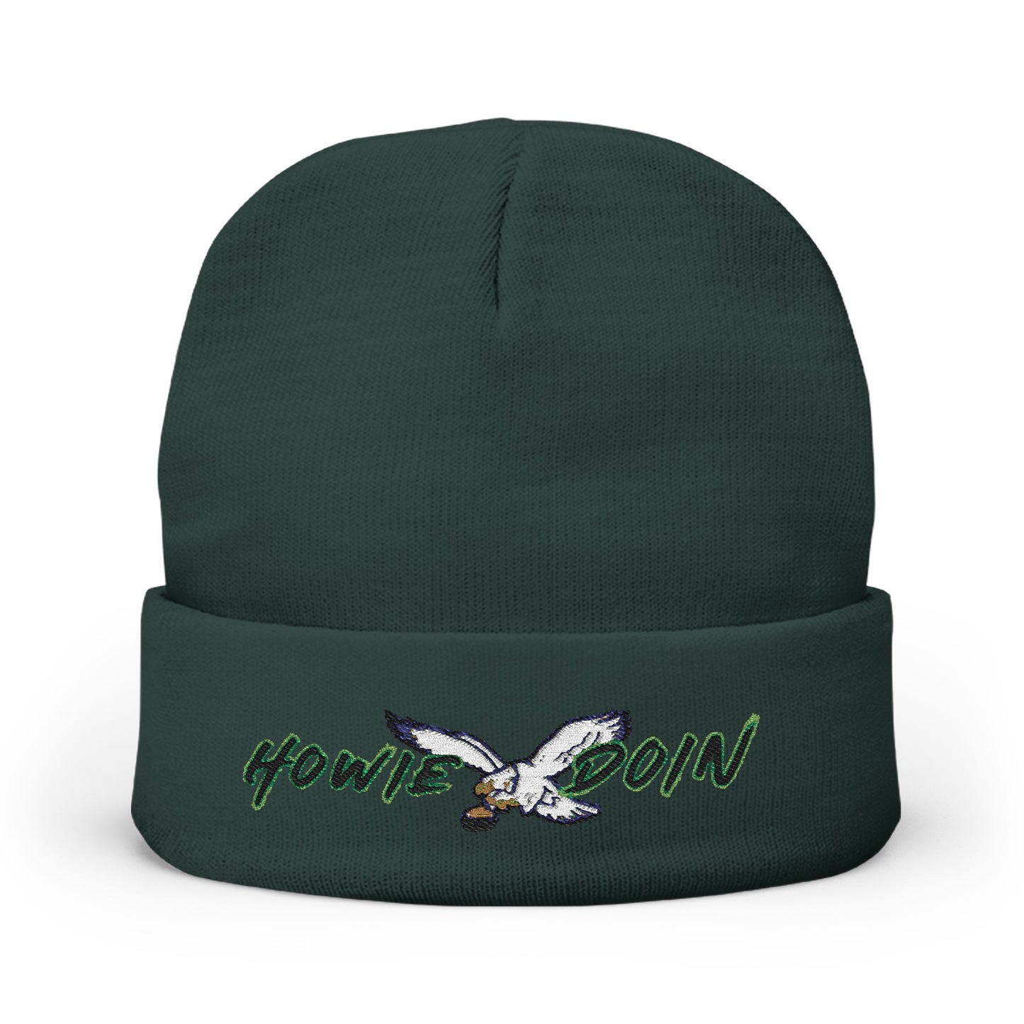 Embroidered 'Howie Doin'  Knit Beanie – Coastal Winter Hat