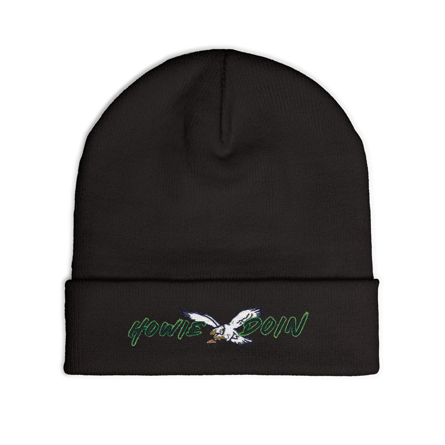 Embroidered 'Howie Doin'  Knit Beanie – Coastal Winter Hat